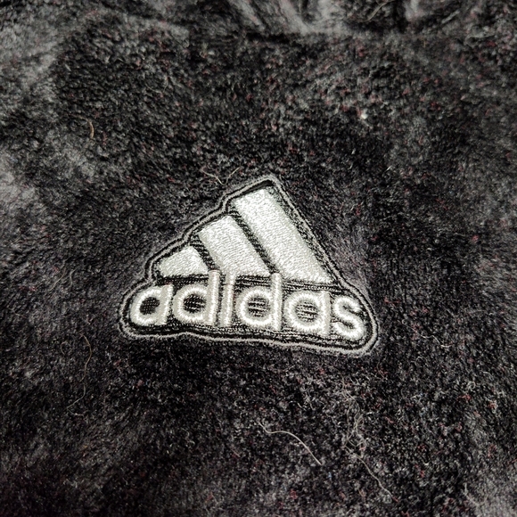 Kids black plush Adidas pullover hoodie size large / 14 - Picture 6 of 6